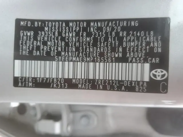 2021 TOYOTA COROLLA LE