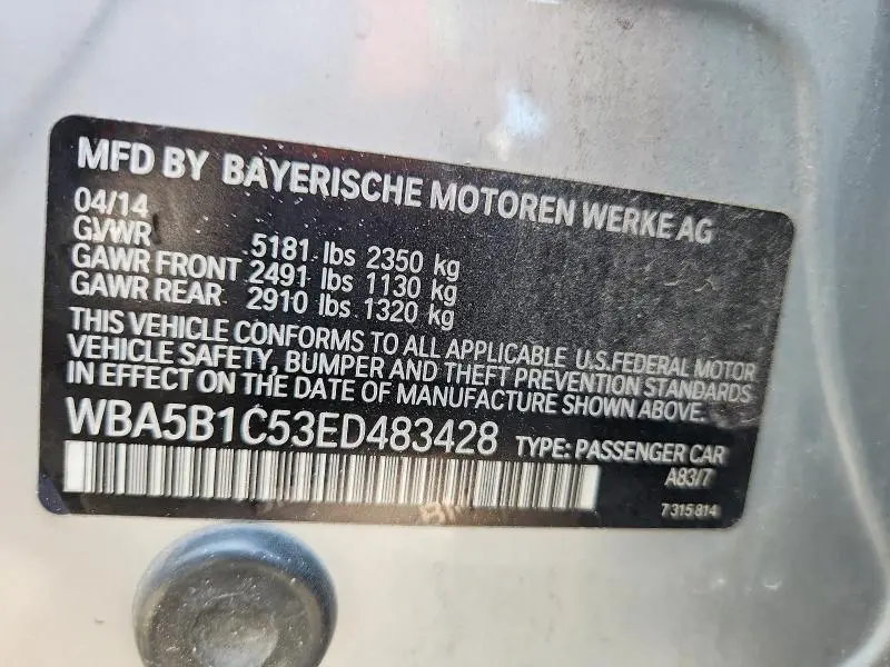 2014 BMW 535 I  