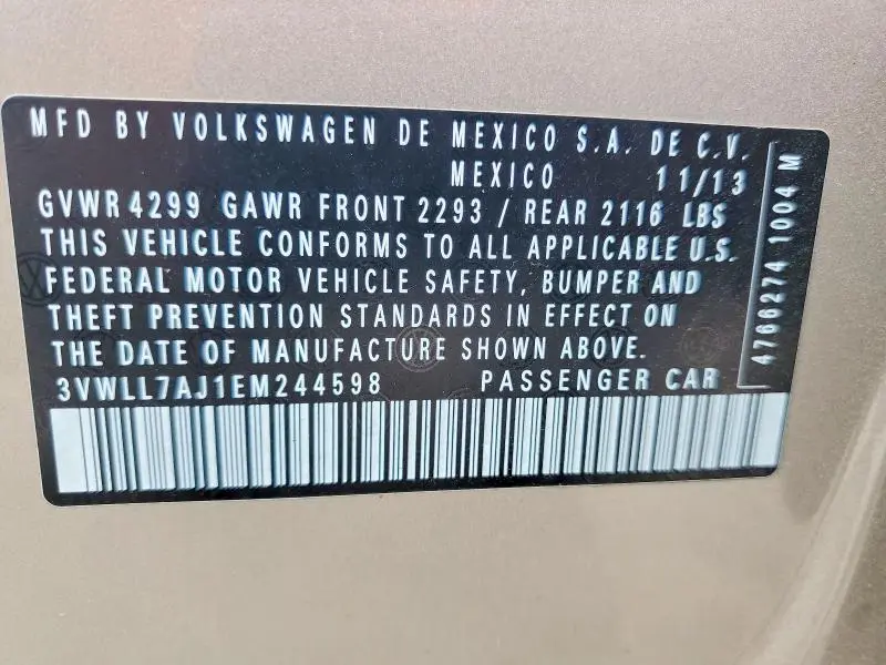 2014 VOLKSWAGEN JETTA TDI  