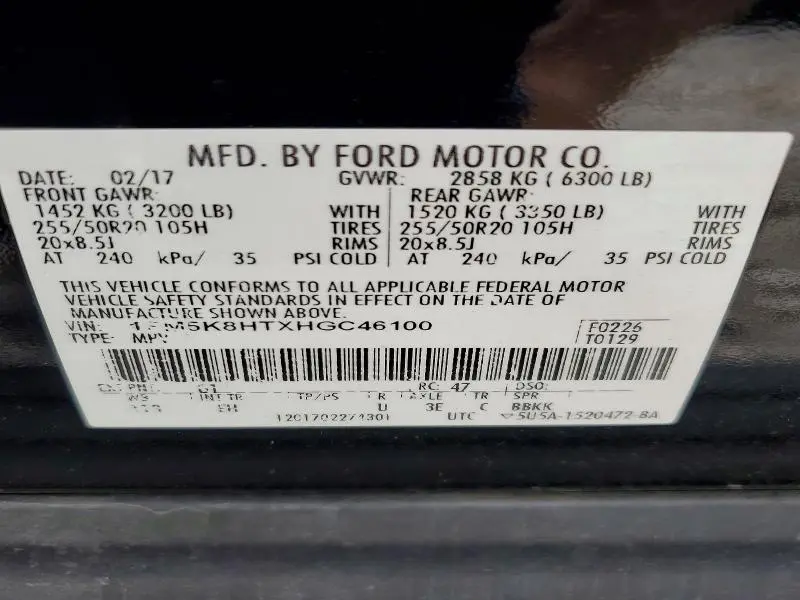 2017 FORD EXPLORER PLATINUM  