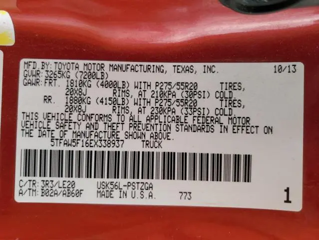 2014 TOYOTA TUNDRA CREWMAX PLATINUM  