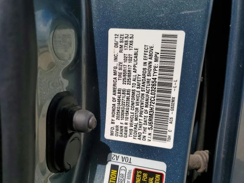 2012 HONDA CR-V EXL  