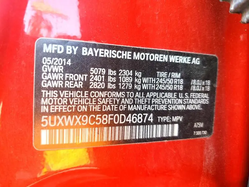 2015 BMW X3 XDRIVE28I  