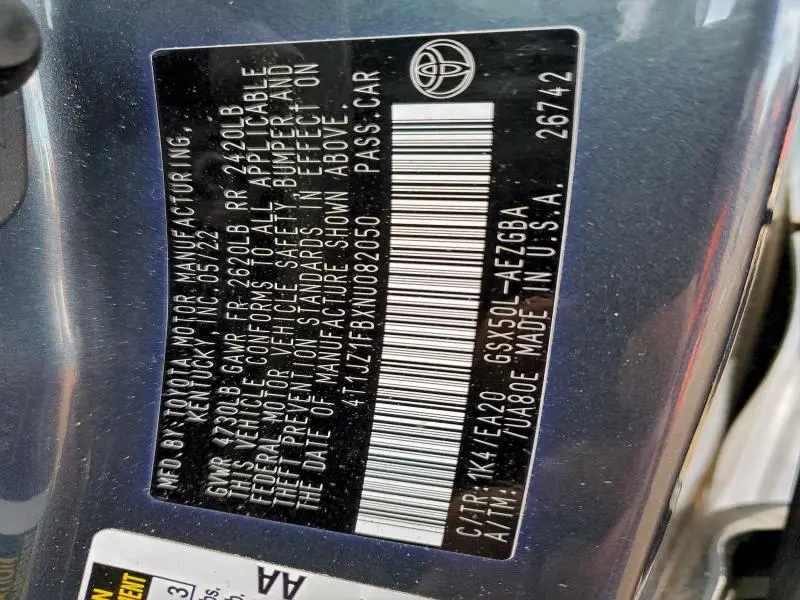 2022 TOYOTA AVALON XLE  