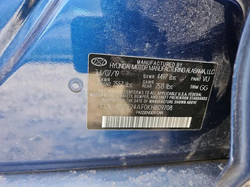 2019 HYUNDAI SONATA SE  