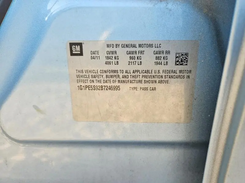 2011 CHEVROLET CRUZE LT  