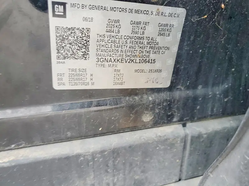 2019 CHEVROLET EQUINOX LT  