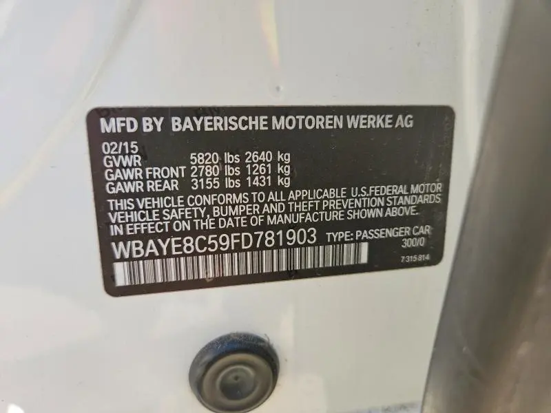2015 BMW 750 LI  