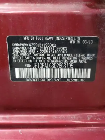 2013 SUBARU IMPREZA SPORT PREMIUM  