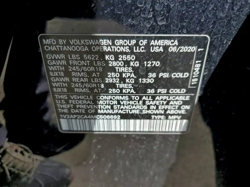 2021 VOLKSWAGEN ATLAS S  