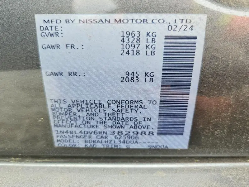 2024 NISSAN ALTIMA SV  