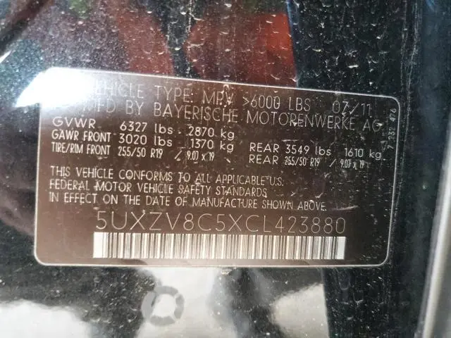 2012 BMW X5 XDRIVE50I  