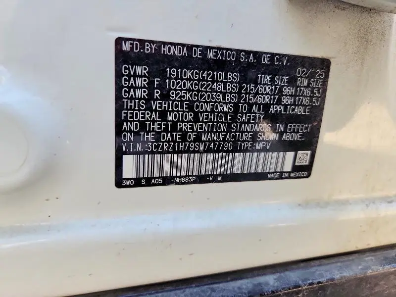 2025 HONDA HR-V EXL  