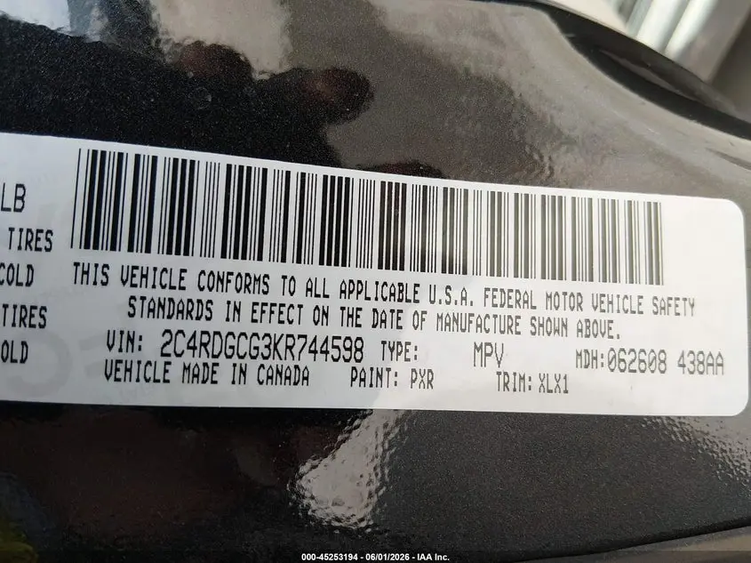 2019 DODGE GRAND CARAVAN SXT
