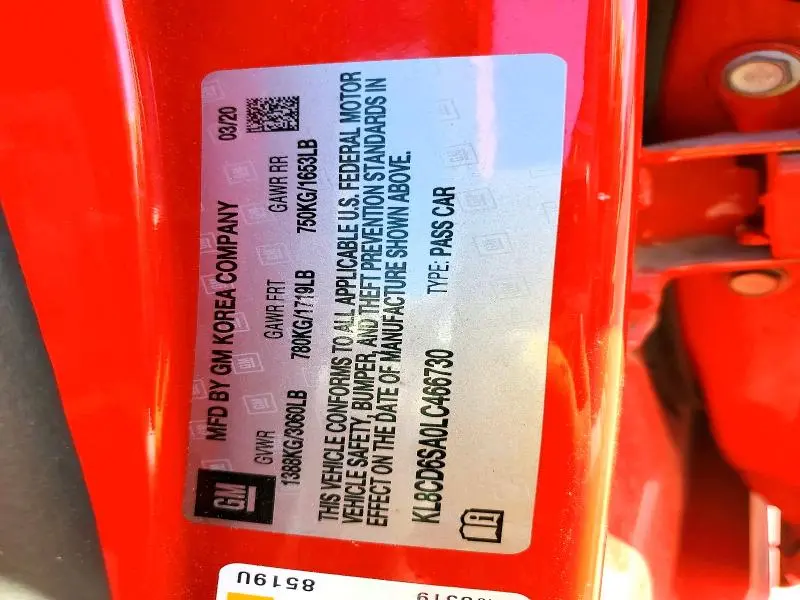 2020 CHEVROLET SPARK 1LT  