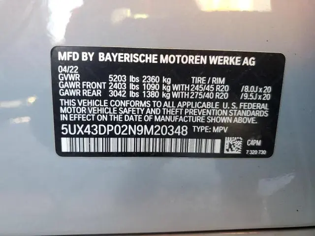 2022 BMW X3 SDRIVE30I  