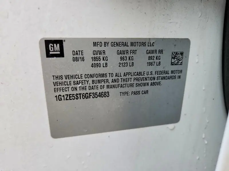 2016 CHEVROLET MALIBU LT  