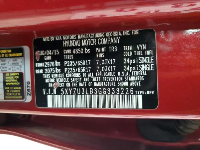 2016 HYUNDAI SANTA FE SPORT   