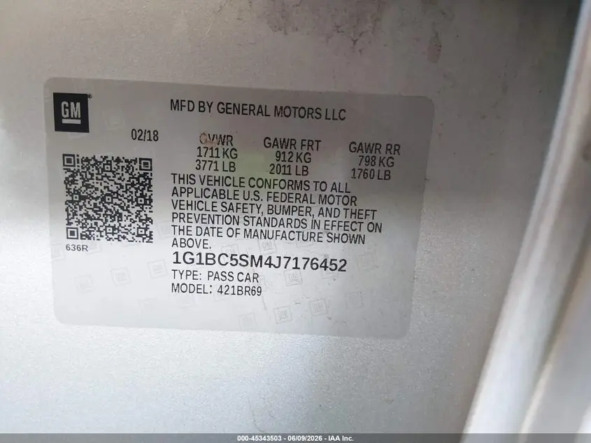 2018 CHEVROLET CRUZE LS AUTO
