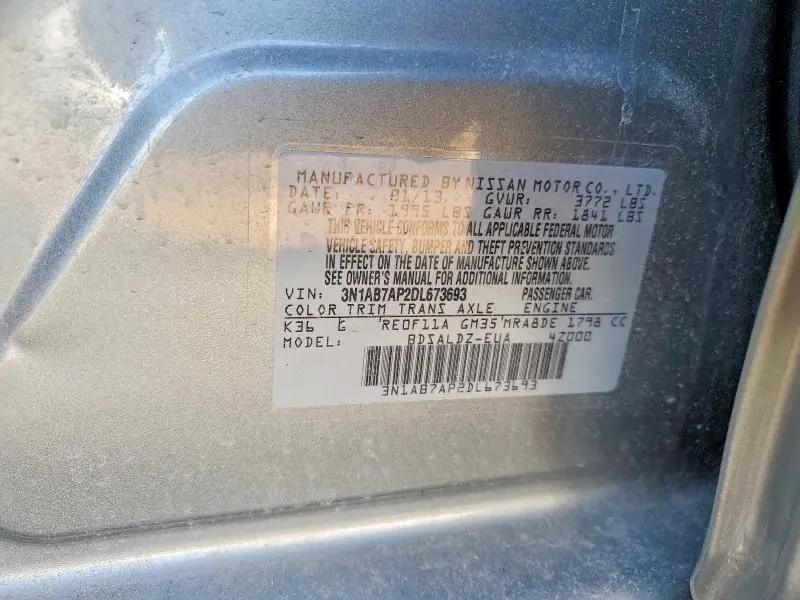 2013 NISSAN SENTRA S  