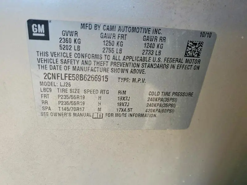 2011 CHEVROLET EQUINOX LTZ  