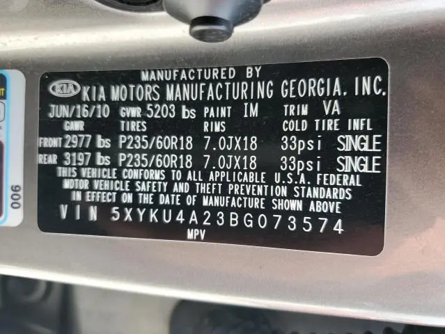 2011 KIA SORENTO EX  