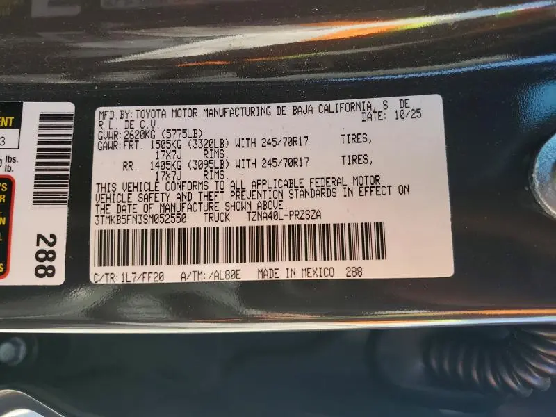 2025 TOYOTA TACOMA SR5  
