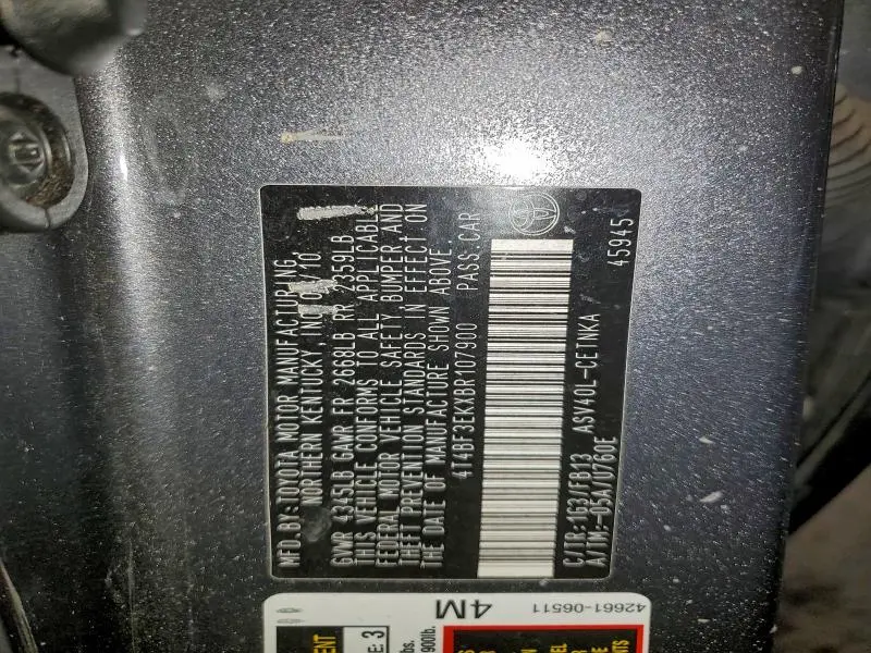 2011 TOYOTA CAMRY BASE  