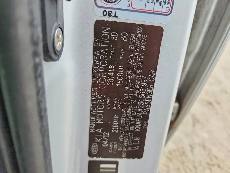 2012 KIA FORTE EX  