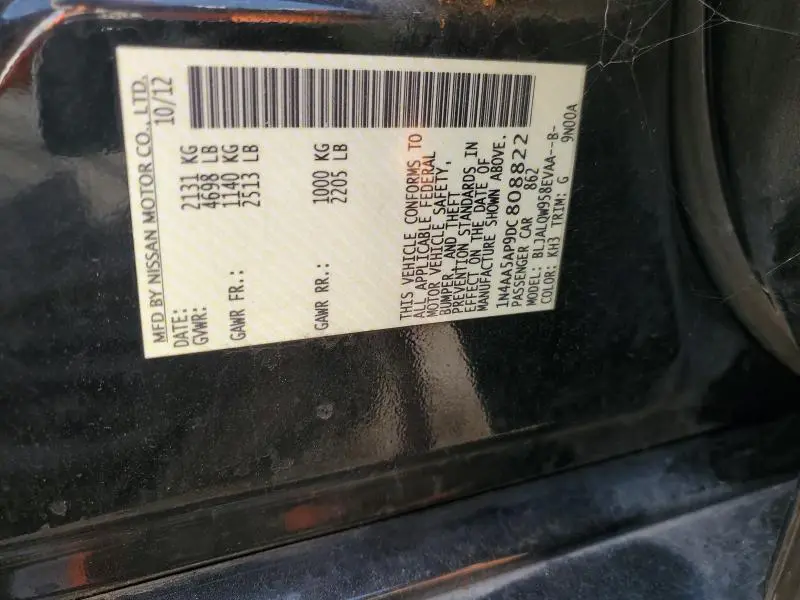 2013 NISSAN MAXIMA S  