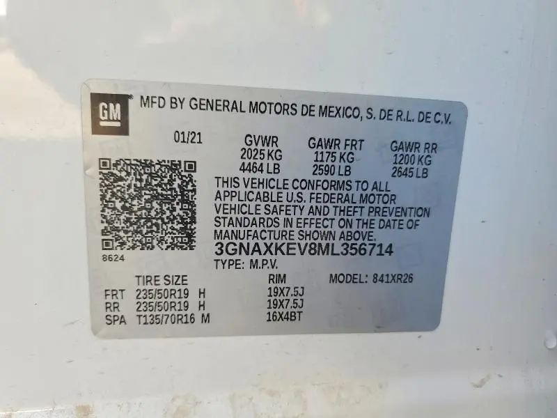 2021 CHEVROLET EQUINOX LT  