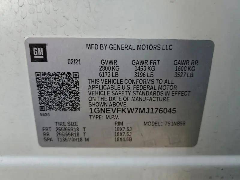 2021 CHEVROLET TRAVERSE LS  