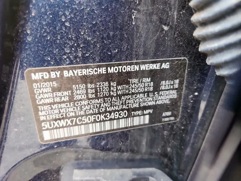 2015 BMW X3 XDRIVE35I  