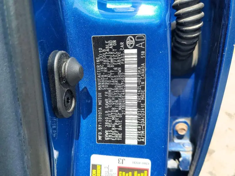 2010 TOYOTA COROLLA S  