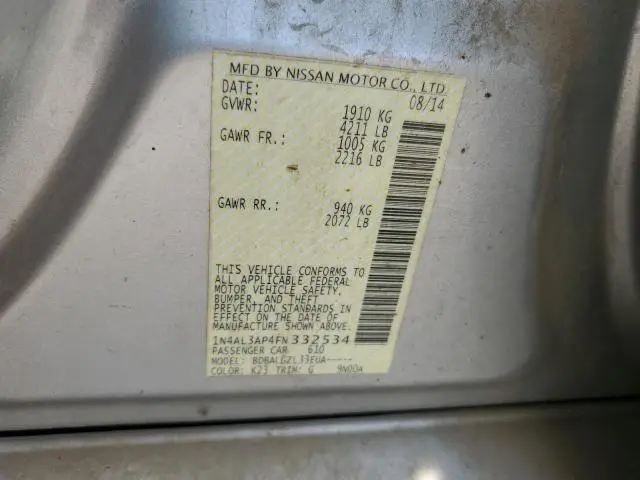 2015 NISSAN ALTIMA 2.5  