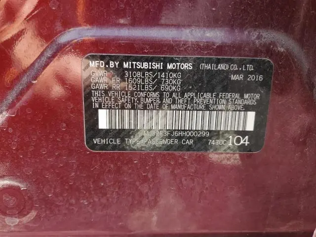 2017 MITSUBISHI MIRAGE G4 ES  