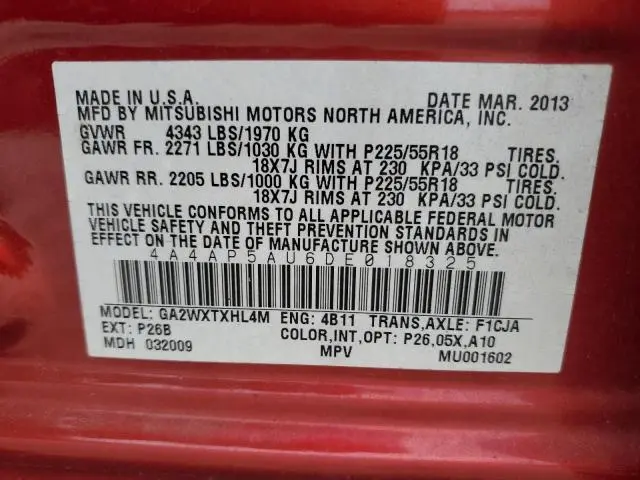 2013 MITSUBISHI OUTLANDER SPORT LE