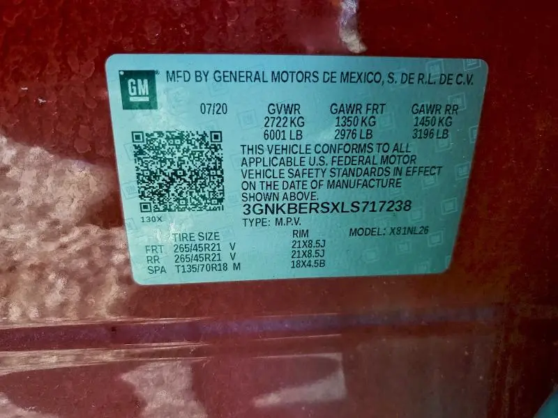 2020 CHEVROLET BLAZER RS  