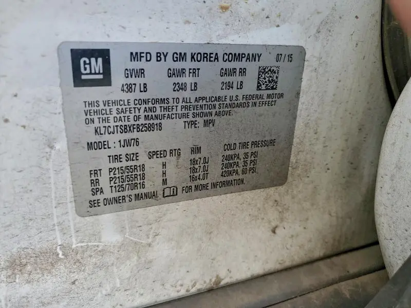 2015 CHEVROLET TRAX LTZ  