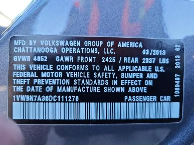 2013 VOLKSWAGEN PASSAT SE  