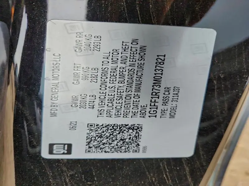 2021 CHEVROLET CAMARO LZ  