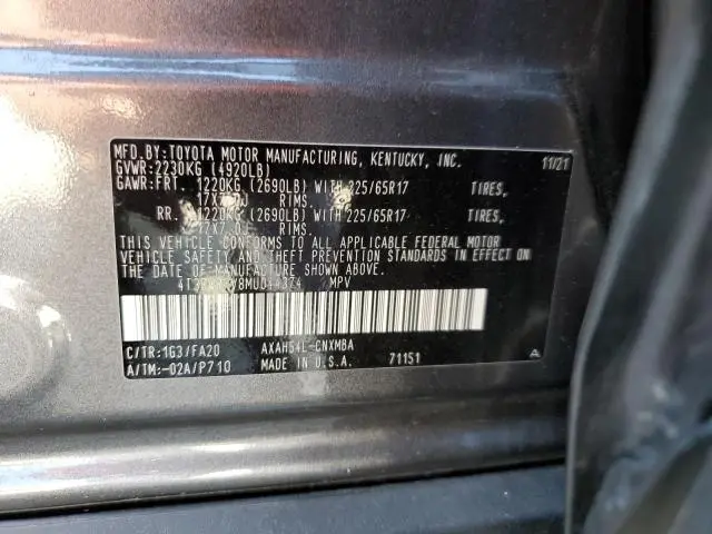 2021 TOYOTA RAV4 XLE