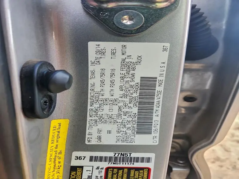 2015 TOYOTA TACOMA DOUBLE CAB PRERUNNER  