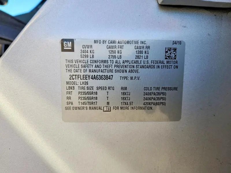 2010 GMC TERRAIN SLE  