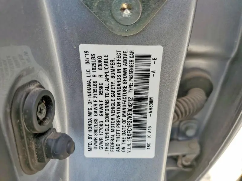 2019 HONDA CIVIC EX  