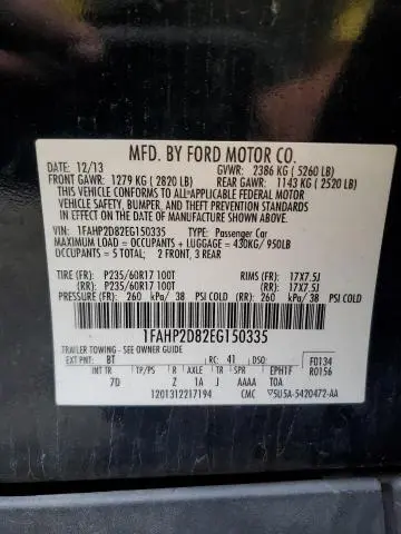 2014 FORD TAURUS SE