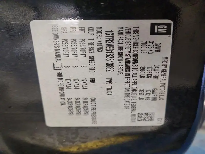 2011 GMC SIERRA K1500 SLE  