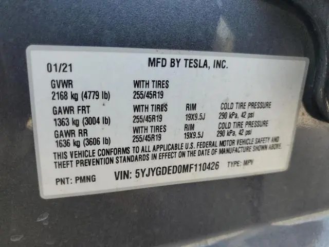 2021 TESLA MODEL Y   