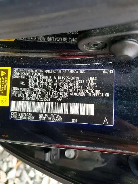 2013 LEXUS RX 350 BASE  