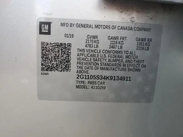 2019 CHEVROLET IMPALA PREMIER  